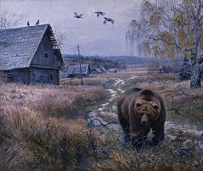 Картинка к материалу: «Охота на медведей в Сибири с лайками»